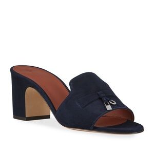 Loro Piana Summer Charms embellished suede mules